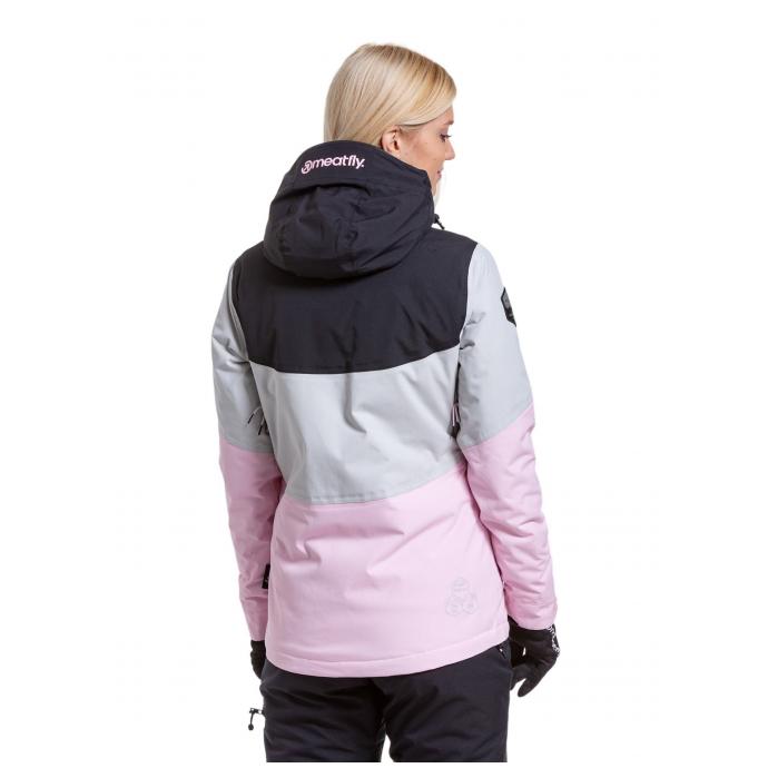 Сноубордическая куртка MEATFLY «KIRSTEN»  - KIRSTEN-2-GREY/PASTEL PINK - Цвет Серый - Фото 2