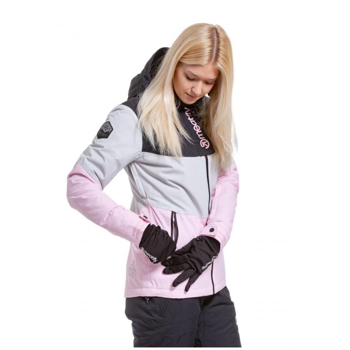 Сноубордическая куртка MEATFLY «KIRSTEN»  - KIRSTEN-2-GREY/PASTEL PINK - Цвет Серый - Фото 3