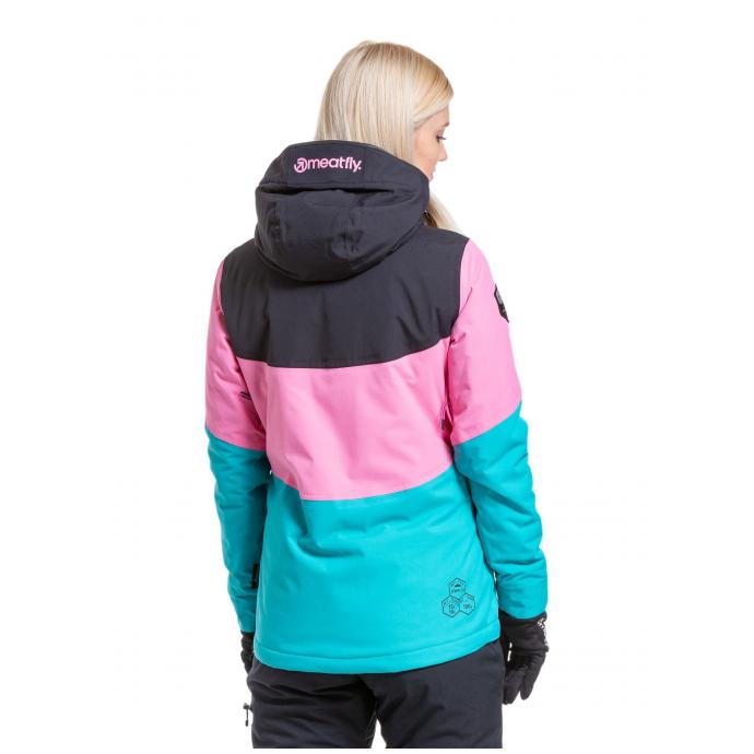 Сноубордическая куртка MEATFLY «KIRSTEN»  - KIRSTEN-1-HOT PINK/TURQUOISE - Цвет Розовый - Фото 2