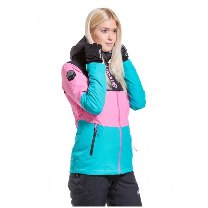 Сноубордическая куртка MEATFLY «KIRSTEN»  - KIRSTEN-1-HOT PINK/TURQUOISE - Цвет Розовый - Фото 3