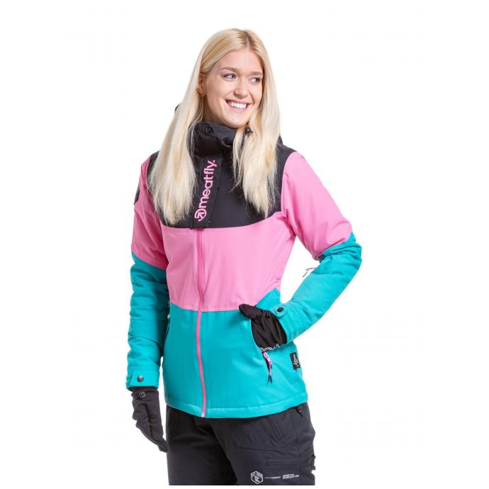 Сноубордическая куртка MEATFLY «KIRSTEN»  - KIRSTEN-1-HOT PINK/TURQUOISE - Цвет Розовый - Фото 4
