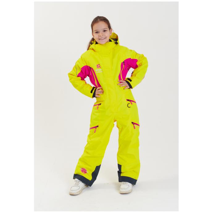 Комбинезон сноубордический RUNNING SPORT подростковый для девочек - 7788-yellow - Цвет Желтый - Фото 1